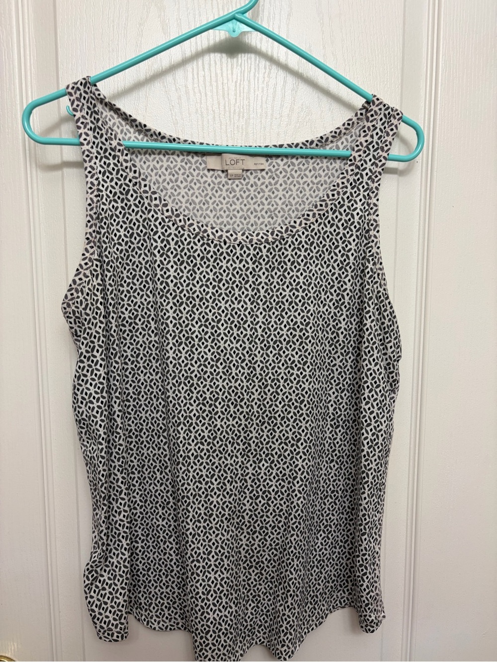 LOFT Black & White Geometric Tank Top
